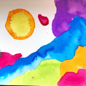 Abstraktes Aquarell in bunten Farben